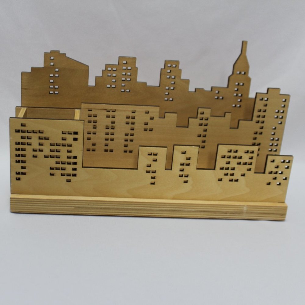 Laser Cut Skyline Desk Organizer